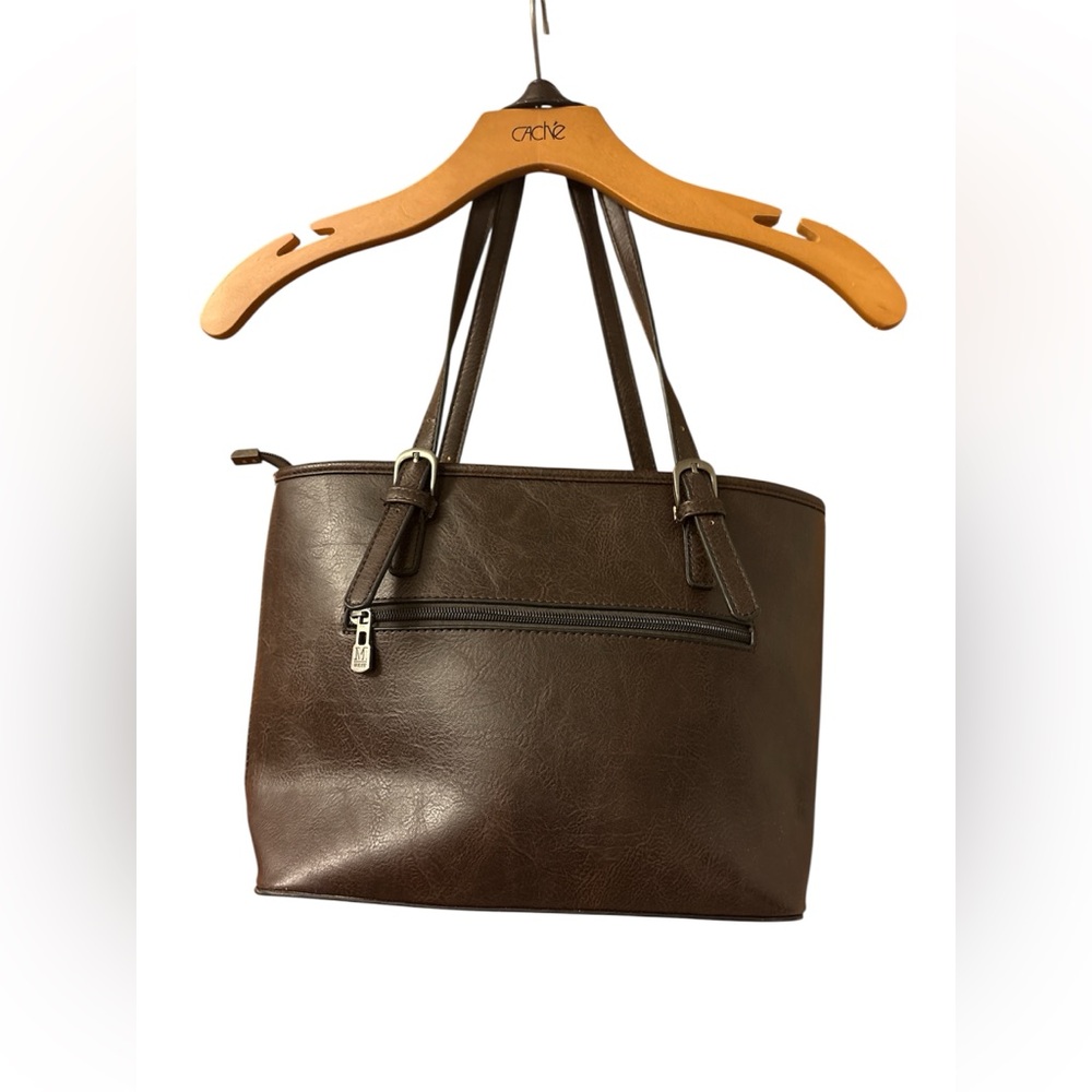 Montana West Dark Brown Leather Tote - Picture 2 of 6